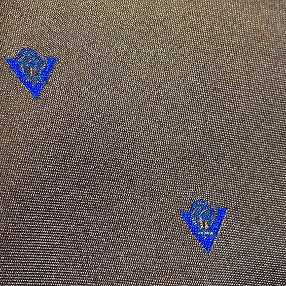 Brown Graphic Blue Cubes Tie Silk Blend from the President - Picture 9 of 9